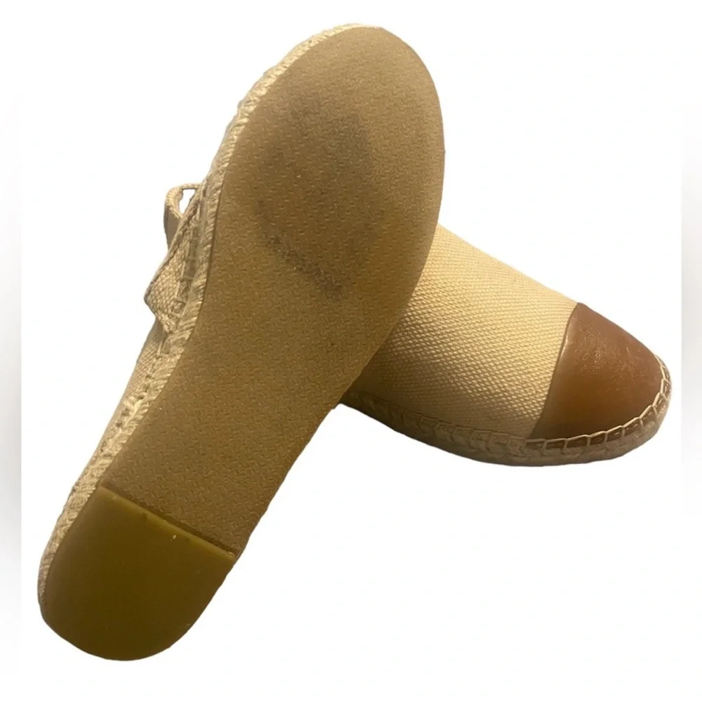 J. McLaughlin Cream‎ and Brown Espadrilles